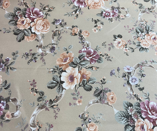 PASTEL ÇİÇEKLER DİJİTAL BASKI KUMAŞ - SU YEŞİLİ