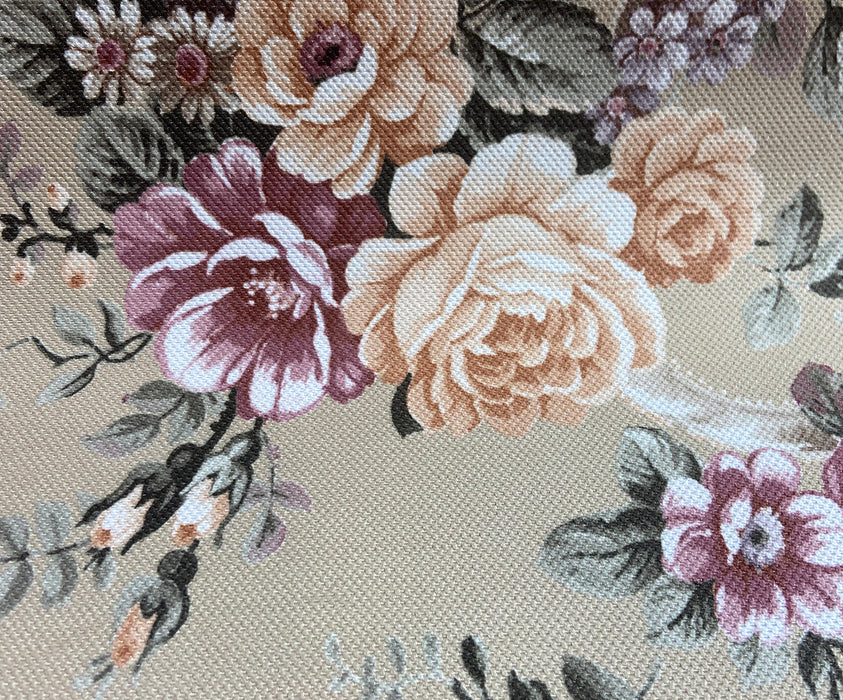 PASTEL ÇİÇEKLER DİJİTAL BASKI KUMAŞ - SU YEŞİLİ