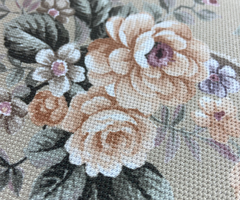 PASTEL ÇİÇEKLER DİJİTAL BASKI KUMAŞ - SU YEŞİLİ