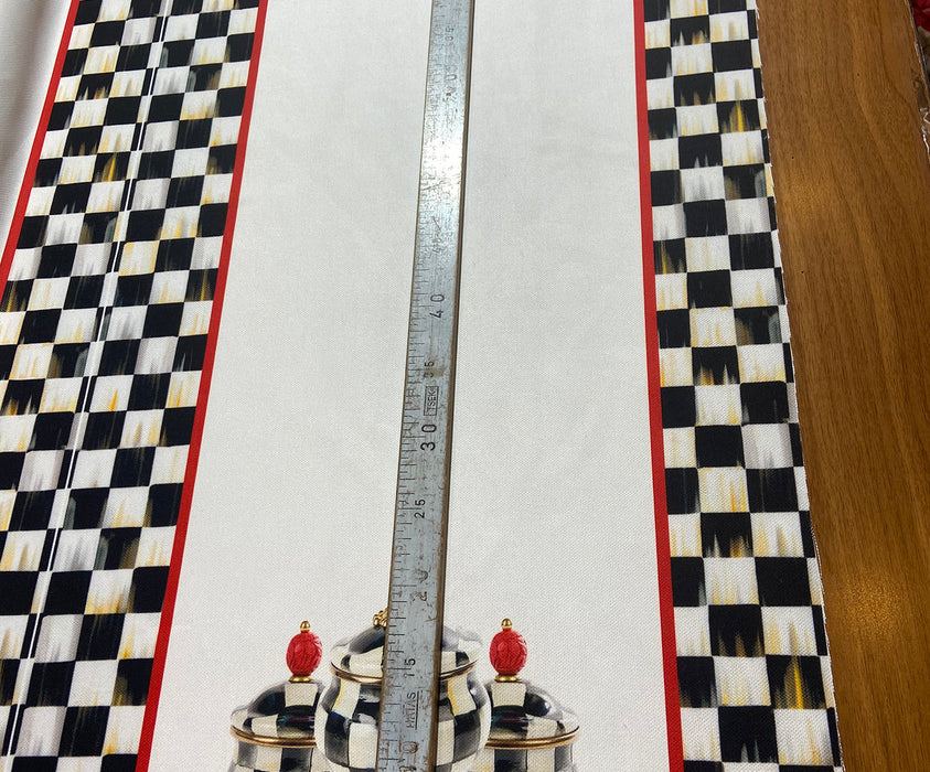 DAMA DESENLİ RUNNER KUMAŞ - BEYAZ