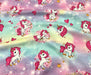 PEMBE UNİCORN DESENLİ DİJİTAL BASKI KUMAŞ - PEMBE