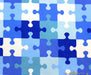 PUZZLE BAKLAVA DESENLİ DİJİTAL BASKI KUMAŞ - MAVİ