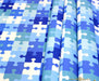 PUZZLE BAKLAVA DESENLİ DİJİTAL BASKI KUMAŞ - MAVİ