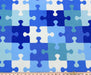 PUZZLE BAKLAVA DESENLİ DİJİTAL BASKI KUMAŞ - MAVİ