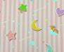 ÇİZGİLİ AYICIKLI DİJİTAL BASKI BEBEK KUMAŞI - PEMBE