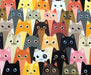 KEDİ DESENLİ DİJİTAL BASKI KUMAŞ - HARMONİ