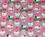 KİTTY LOVE DESENLİ DİJİTAL BASKI KUMAŞ - PEMBE