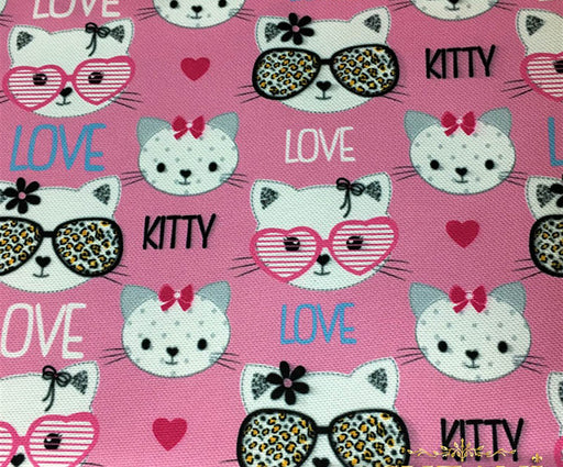 KİTTY LOVE DESENLİ DİJİTAL BASKI KUMAŞ - PEMBE