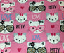 KİTTY LOVE DESENLİ DİJİTAL BASKI KUMAŞ - PEMBE
