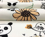 PANDA ZEBRA DESENLİ DİJİTAL BASKI ÇOCUK KUMAŞI - EKRU