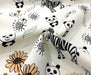 PANDA ZEBRA DESENLİ DİJİTAL BASKI ÇOCUK KUMAŞI - EKRU