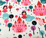 PRENSES DESENLİ DİJİTAL BASKI BEBEK KUMAŞI - PEMBE