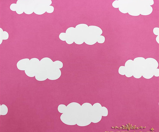 BULUTLU DİJİTAL BASKI KUMAŞ - PEMBE