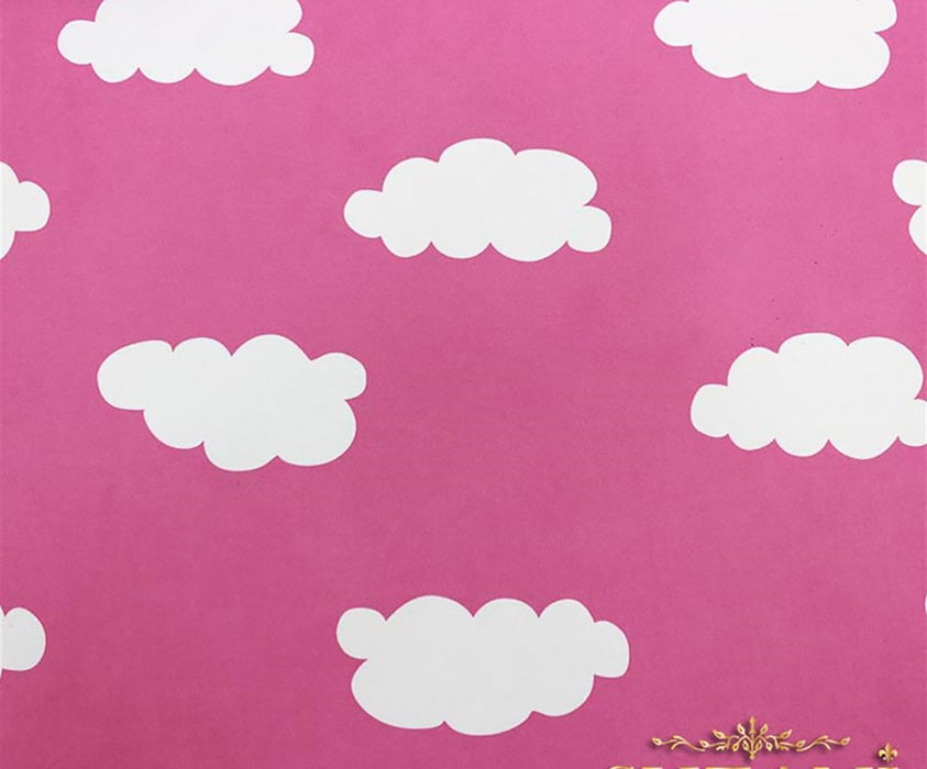 BULUTLU DİJİTAL BASKI KUMAŞ - PEMBE