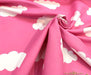 BULUTLU DİJİTAL BASKI KUMAŞ - PEMBE