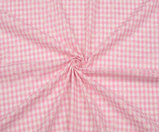 PAMUKLU EKOSE GÖMLEKLİK KUMAŞ - PEMBE