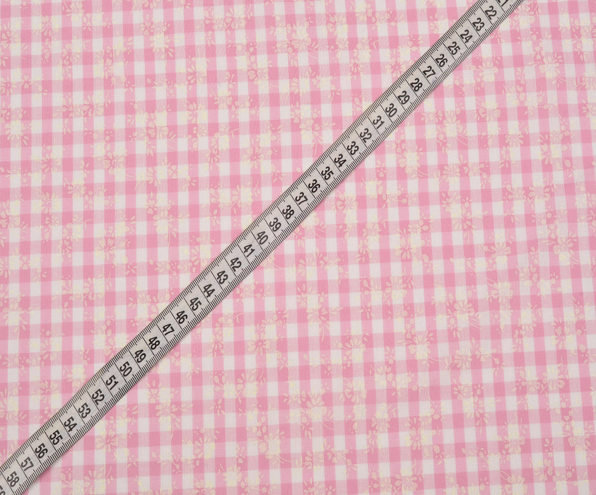 PAMUKLU EKOSE GÖMLEKLİK KUMAŞ - PEMBE
