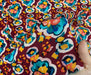 ÇİÇEK DESENLİ VİSKON KUMAŞ - BORDO