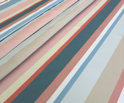 PASTEL ÇİZGİ DESENLİ DİJİTAL BASKI KUMAŞ - HARMONİ