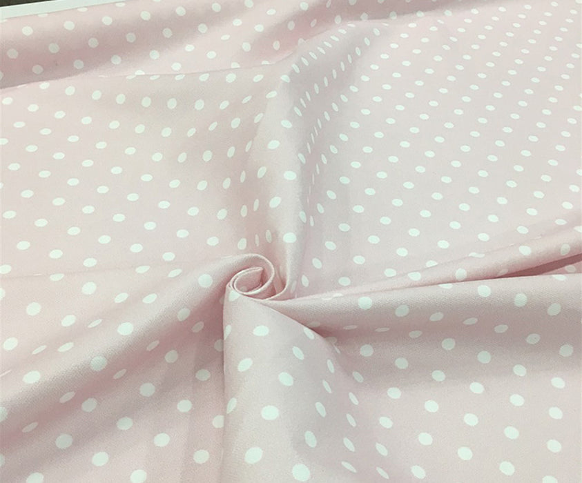 KÜÇÜK PUANLI DİJİTAL BASKI KUMAŞ - PEMBE