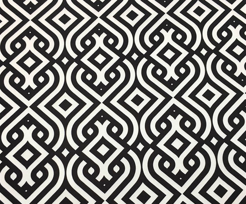 SARAY GEOMETRİK DESENLİ DİJİTAL BASKI KUMAŞ - SİYAH