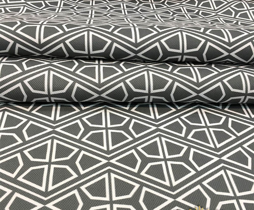 GEOMETRİK DİJİTAL BASKI KUMAŞ - GRİ