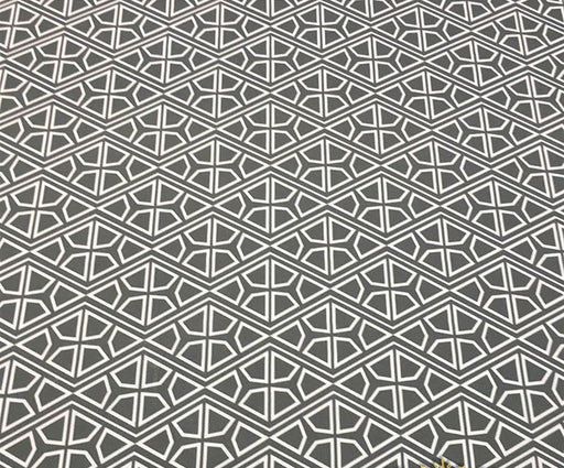 GEOMETRİK DİJİTAL BASKI KUMAŞ - GRİ