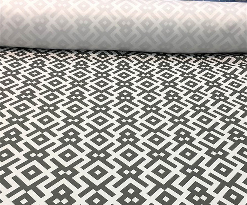 GEOMETRİK DİJİTAL BASKI KUMAŞ - GRİ