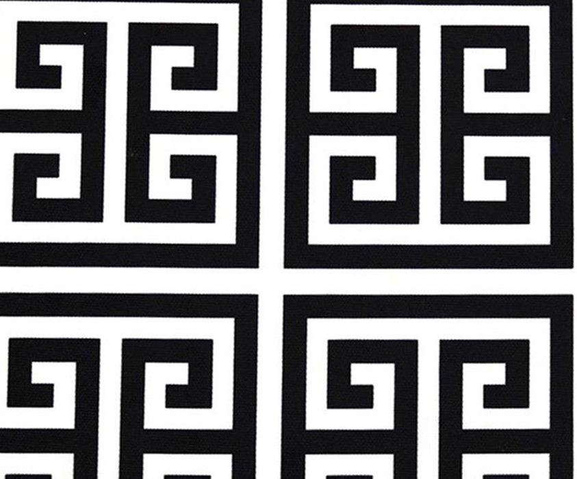 GREEK KEY DESENLİ DİJİTAL BASKI KUMAŞ - SİYAH