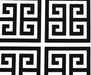 GREEK KEY DESENLİ DİJİTAL BASKI KUMAŞ - SİYAH