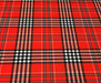TARTAN EKOSE DESENLİ DİJİTAL BASKI KUMAŞ - KIRMIZI