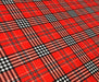 TARTAN EKOSE DESENLİ DİJİTAL BASKI KUMAŞ - KIRMIZI