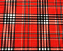TARTAN EKOSE DESENLİ DİJİTAL BASKI KUMAŞ - KIRMIZI