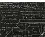 KARA TAHTA MATEMATİK DESENLİ DİJİTAL BASKI KUMAŞ - SİYAH