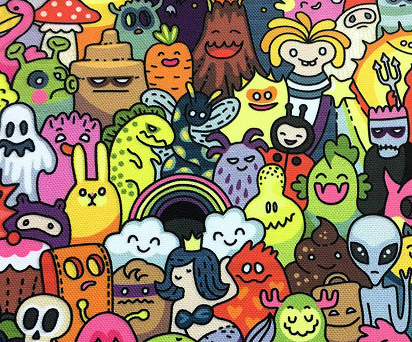MONSTERS POP ART DESENLİ DİJİTAL BASKI KUMAŞ - HARMONİ