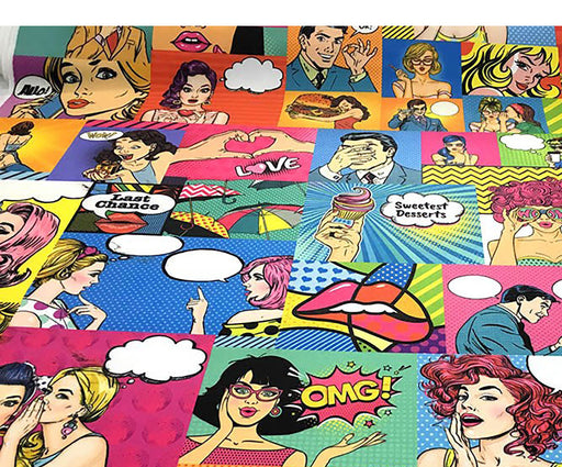 POP ART ÇİZGİ ROMAN DİJİTAL BASKI KUMAŞ - HARMONİ