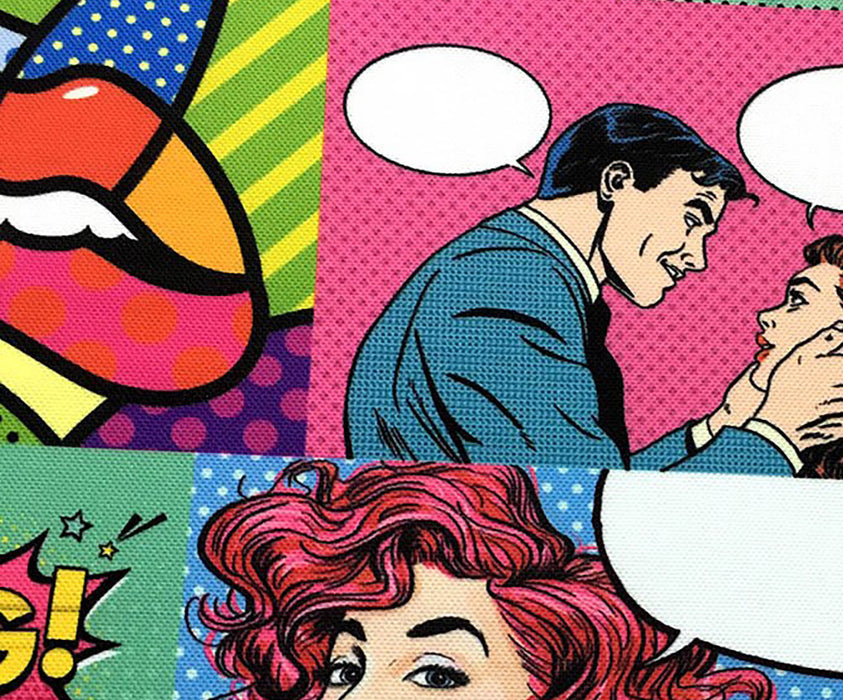 POP ART ÇİZGİ ROMAN DİJİTAL BASKI KUMAŞ - HARMONİ