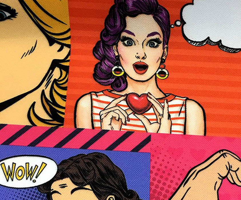 POP ART ÇİZGİ ROMAN DİJİTAL BASKI KUMAŞ - HARMONİ
