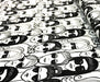 SURATLAR DESENLİ DİJİTAL BASKI KUMAŞ - SİYAH