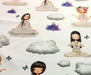 YOGA DESENLİ DİJİTAL BASKI KUMAŞ - EKRU