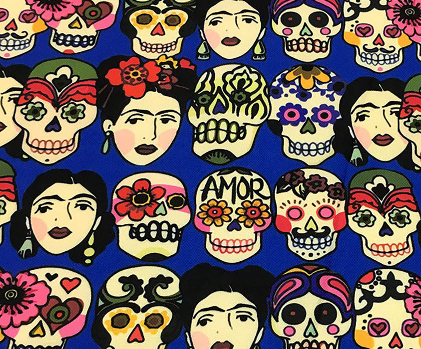 FRİDA KAFATASI POP ART DESENLİ DİJİTAL BASKI KUMAŞ - SAKS