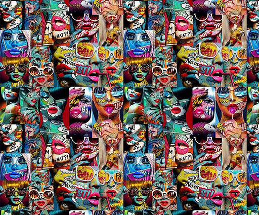 POP ART LOLİLOP DESENLİ DİJİTAL BASKI KUMAŞ - HARMONİ