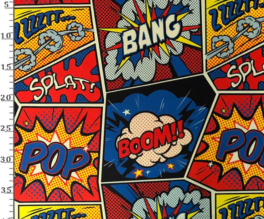 ÇİZGİ ROMAN POP ART DESENLİ DİJİTAL BASKI KUMAŞ - HARMONİ