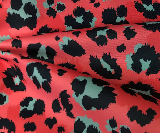 POPART LEOPAR DESENLİ DİJİTAL BASKI KUMAŞ - KIRMIZI