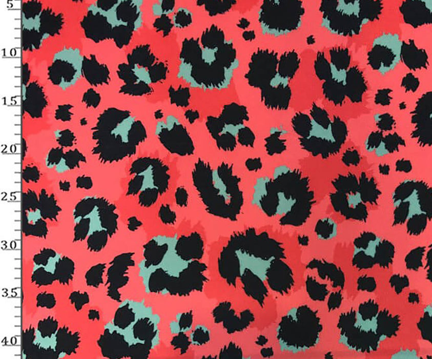 POPART LEOPAR DESENLİ DİJİTAL BASKI KUMAŞ - KIRMIZI