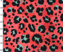 POPART LEOPAR DESENLİ DİJİTAL BASKI KUMAŞ - KIRMIZI