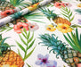SULU BOYA ANANAS DESENLİ DİJİTAL BASKI KUMAŞ - BEYAZ