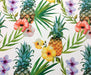 SULU BOYA ANANAS DESENLİ DİJİTAL BASKI KUMAŞ - BEYAZ