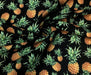 ANANAS DESENLİ DİJİTAL BASKI KUMAŞ - SİYAH