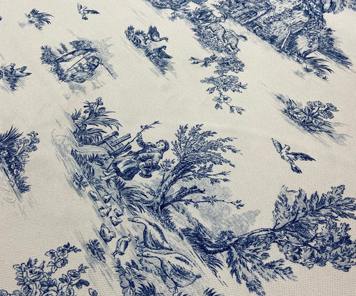 BLUE BLANC DESENLİ DİJİTAL BASKI KUMAŞ - MAVİ